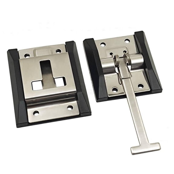 QSTDGVPW RV Catch Holder T Shape Entry Door Latch Hardware Replacement with Bracket, Hook