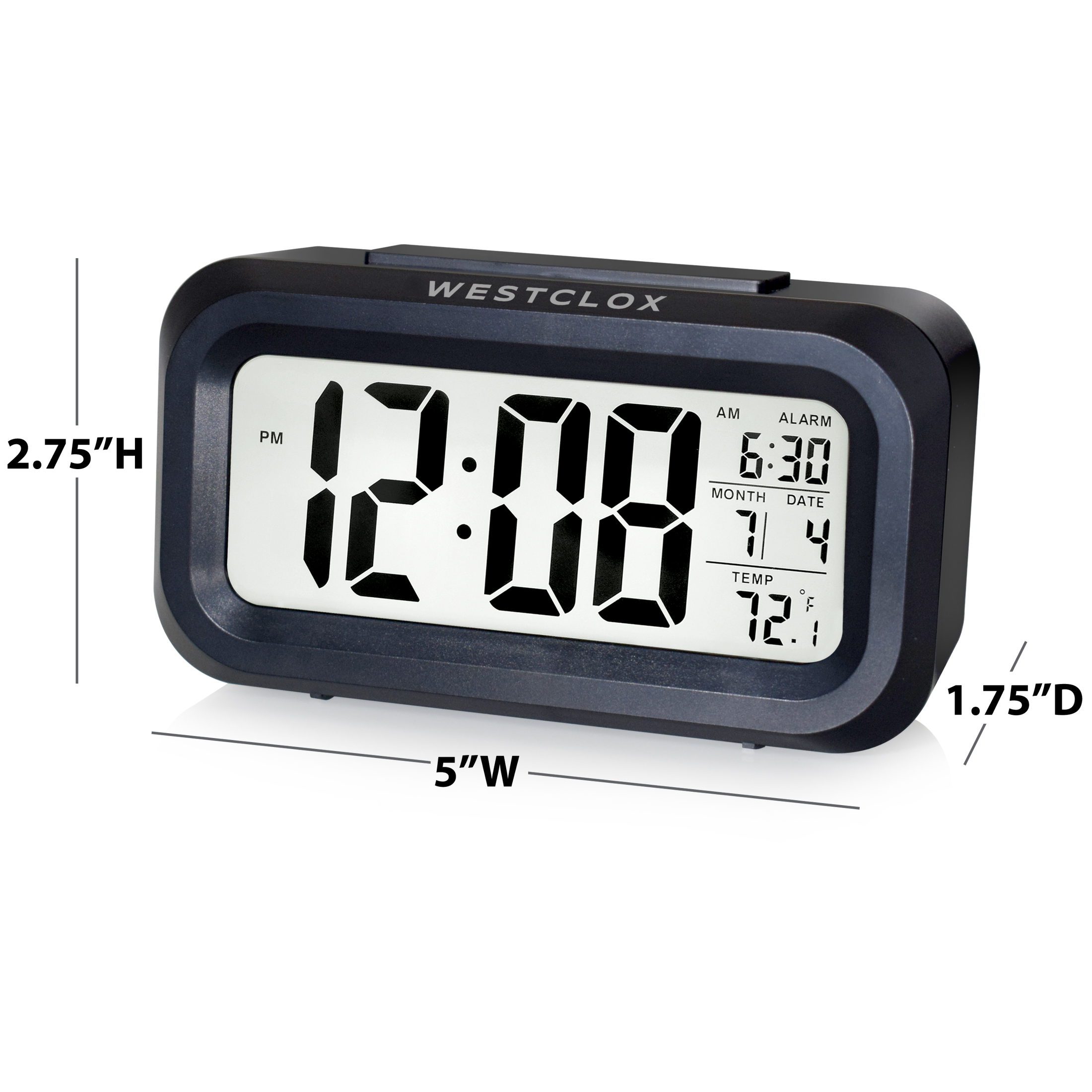 Mainstays Black Digital Alarm Clock with LED Backlight and Easy-to-Read LCD Display - image 4 of 5