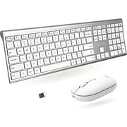 Wireless Keyboard and Mouse Combo, X9 Performance Ultra Slim Wireless Mouse and Keyboard Combo - Quiet Full Size 2.4G Wireless Keyboard Mouse Combo for Laptop and Desktop
