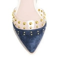 thumbnail image 4 of Cecelia New York Min Ballet Flats Navy White Clear Chic Pointy Embellished Shoe (NAVY ALABASTER, 5.5), 4 of 4