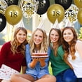 thumbnail image 5 of Globos dorados y negros para mujeres y hombres, decoración de fiesta de feliz cumpleaños para aniversario, suministros para interiores y exteriores, 5 of 5