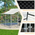 thumbnail image 4 of LZBEITEM 7.5 x 7.5ft ( 90" x 90" x 65" ) Large Outdoor Dog Run Kennel, Heavy Duty Dog Pets Cage Galvanized Steel Dog Fence Dog Enclosure Playpen with Waterproof Cover, 4 of 7