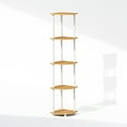thumbnail image 1 of Furinno Turn-N-Tube 5 Tier Multipurpose Corner Display Rack Shelving Unit, Beech/White, 1 of 1