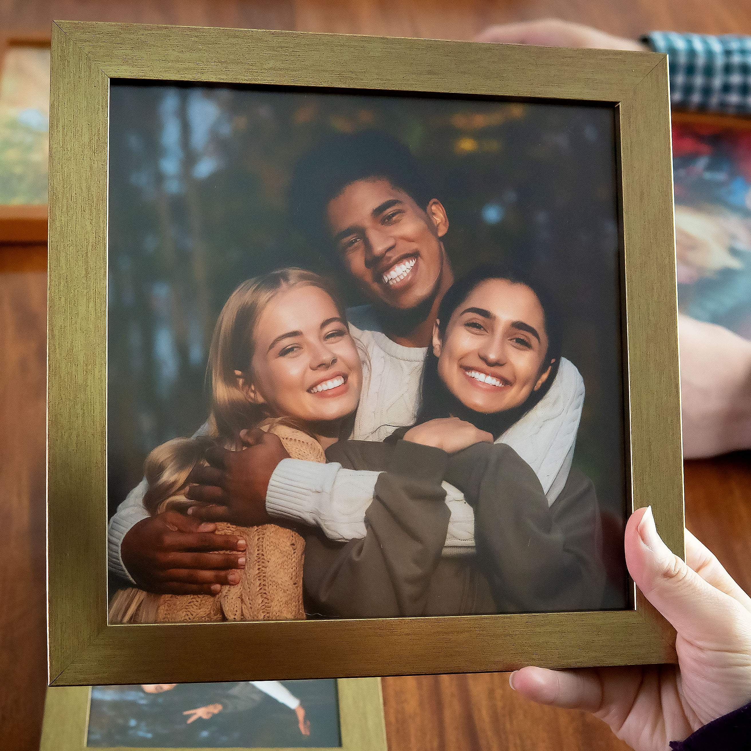 18x24 Gold Bronze Wood Picture Frame - UV Acrylic, Foam Board Backing, Hanging Hardware