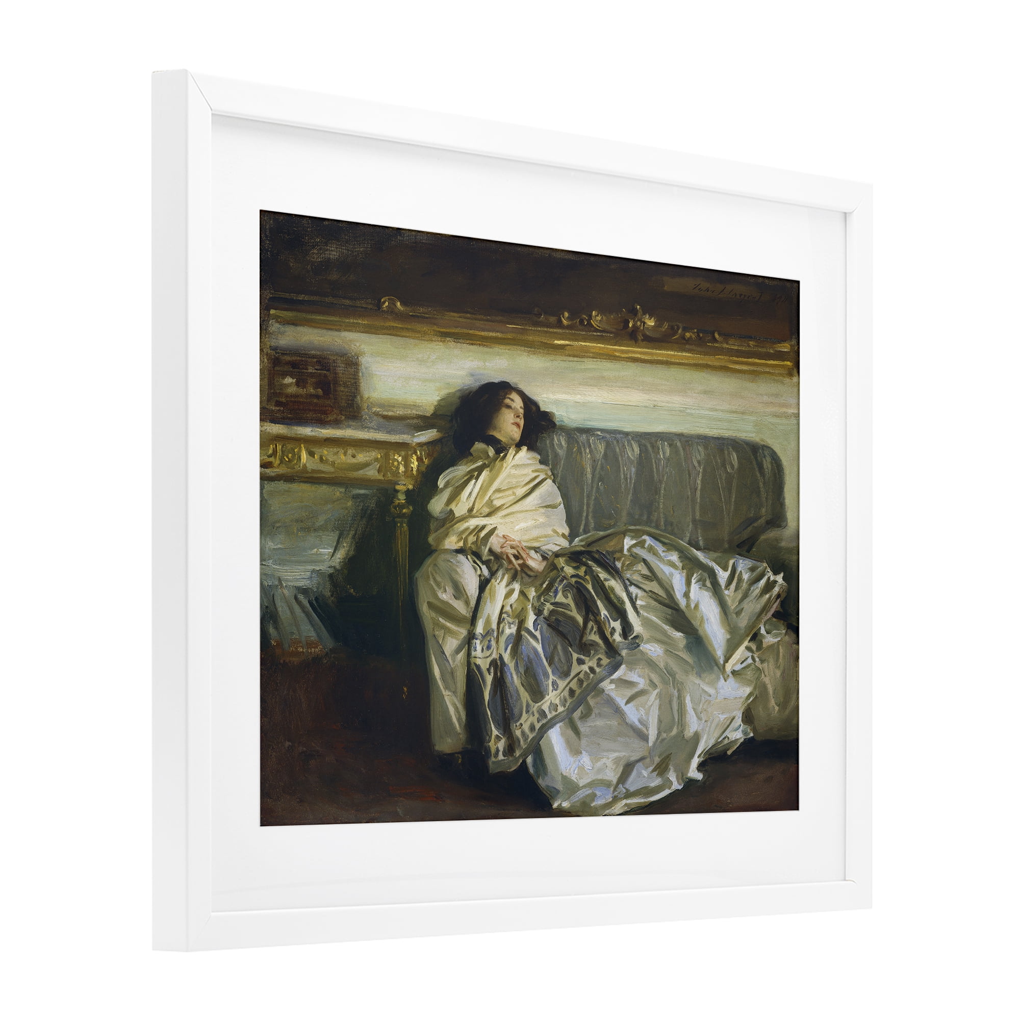Stupell Industries Restful Woman Classic White Framed Print Under Glass, design by Lil' Rue