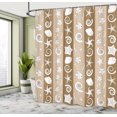 thumbnail image 4 of Ambesonne Nautical Shower Curtain, Sea Animals Shells Stripes, 69"Wx70"L, Camel White, 4 of 4