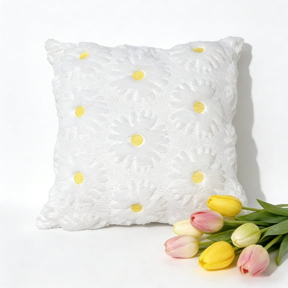 Throw Pillow Covers 18x18 Inch, Decorative Square Pillowcases, Farmhouse Holiday Cushion Covers for Couch Sofa Living Room Bedroom Outdoor Home Decor