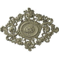 22 1/2"W x 30 3/8"H x 1 1/2"P Katheryn Ceiling Medallion, Hand-Painted Castle Stone Crackle