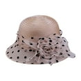 thumbnail image 2 of Women Sunscreen Anti-UV Floral Dot Print Sun Hat Lace Flower Organza Hat Gauze Panama Basin Cap Girls Summer Fishing Sun Hats, 2 of 8