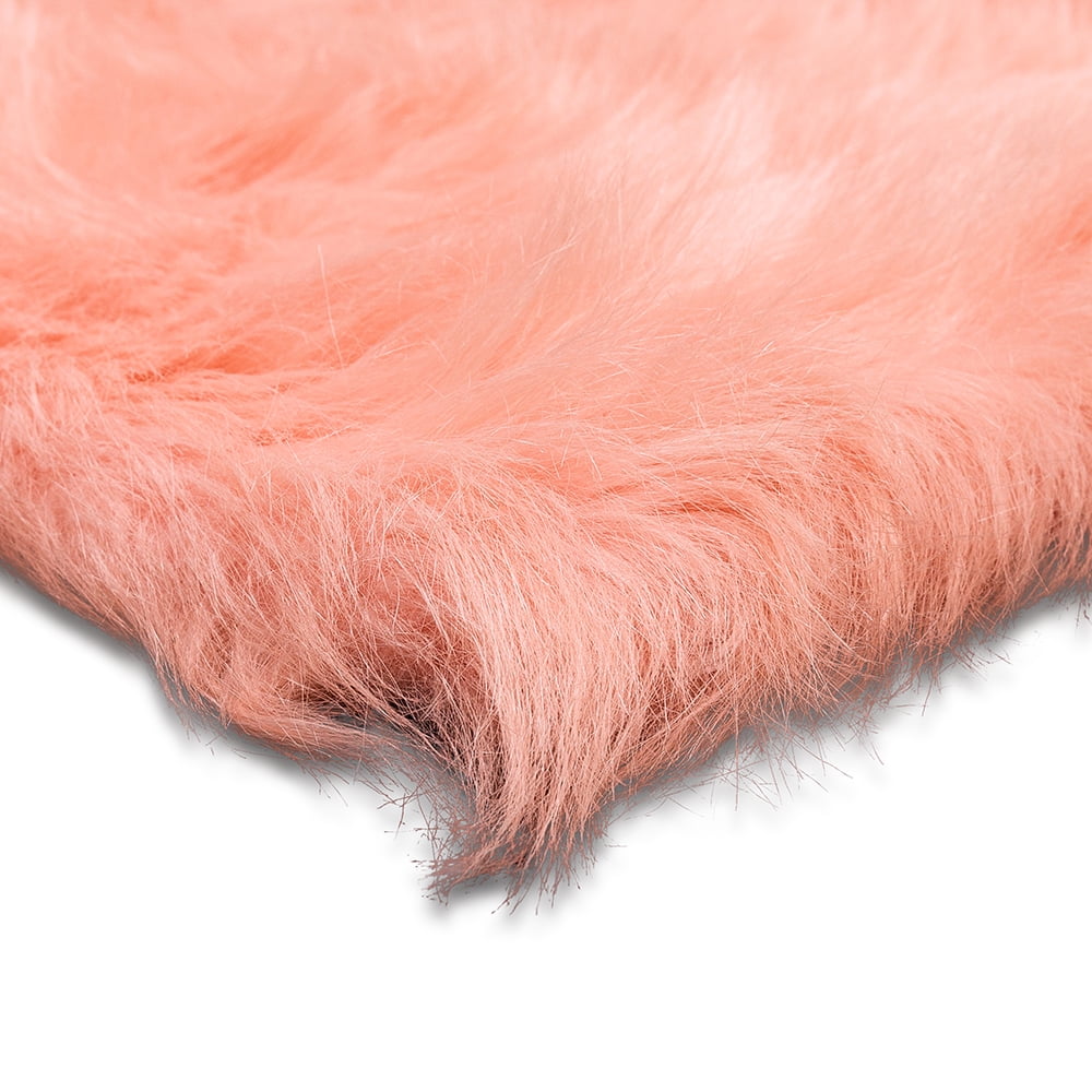 Mainstays Glam Solid Print Faux Fur Area Rug, 30" x 46"