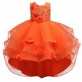 thumbnail image 2 of YWDJ Children Baby Girls Middle-aged Childrens Sleeveless Embroidery Mesh Dress Gauze Dress Princess Dress Orange 5-6T, 2 of 9