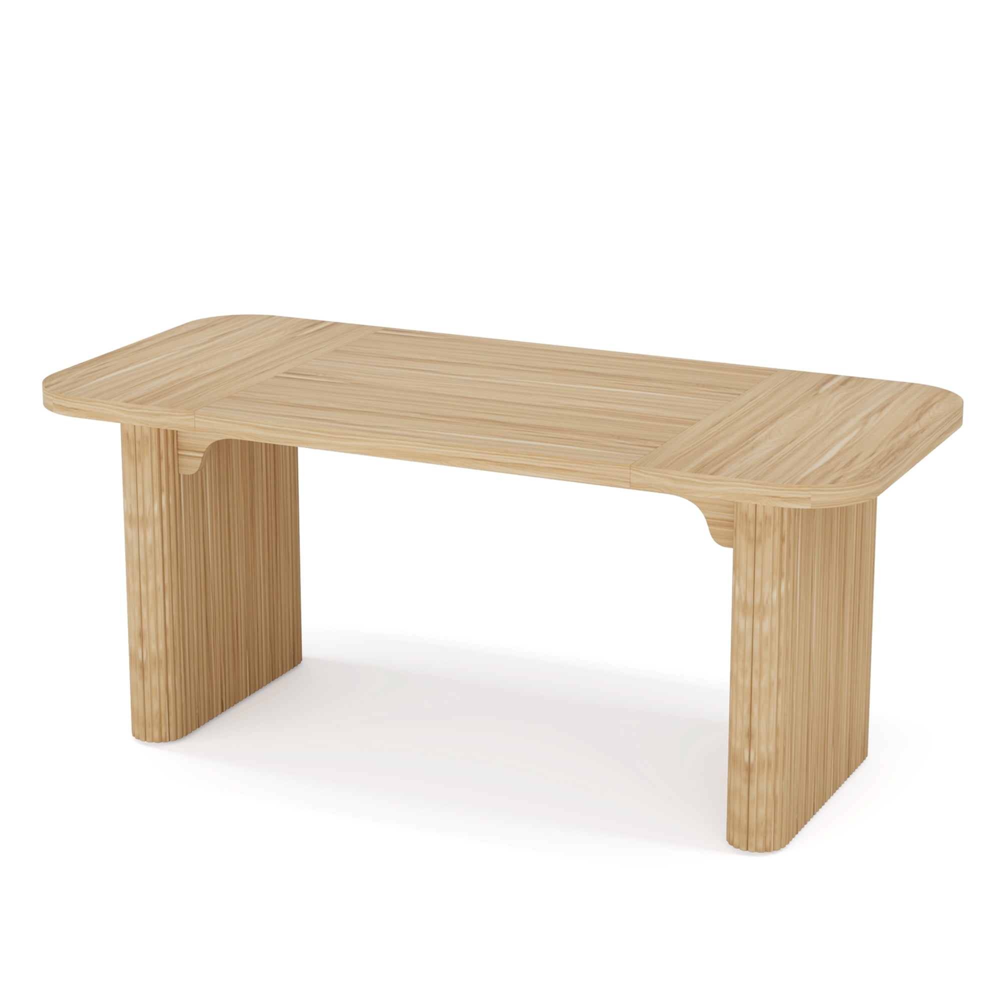MAYEERTY 62 Inch Rectangular Dining Table, Simple Kitchen Dinner Table with Engineered Wood Column Legs for 4 to 6 People