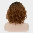 thumbnail image 5 of Unique Bargains Human Hair Wigs for Women Lady Curly Wig Cap Fluffy Curly Wavy Brown, 5 of 6