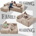 thumbnail image 5 of Modular Sectional Sofa with Deep Seat, UHOMEPRO L-Shape Cloud Sectional Couch with Chaise, Pillows and Side Pockets, Modern Fabric Upholstered Couches for Living Room, No Assembly Required, Khaki, 5 of 12