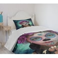 thumbnail image 4 of Ambesonne Horror Quilted Bedspread Set 2 Pcs, Scary Clown Girls Flower, Twin Size, Multicolor, 4 of 6