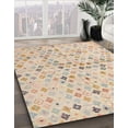 thumbnail image 3 of Ahgly Company Machine Washable Indoor Square Abstract Light Copper Gold Area Rugs, 5' Square, 3 of 7