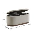 thumbnail image 3 of OakvillePark Lornwell Corduroy Lift Top Storage Bench, Taupe, 3 of 9