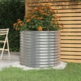 thumbnail image 1 of vidaXL Garden Planter Powder-coated Steel 80x80x68 cm Silver, 1 of 2