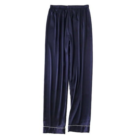 

[Big Save!]New Solid Color Silk Men s Casual Pajamas Loose Home Wear