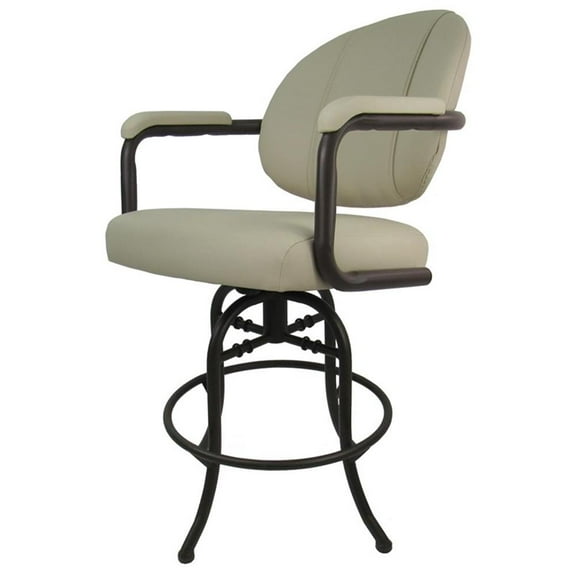 Swivel Tilt Counter Metal Bar Stool 26" M-70 - Ocean Beige Vinyl - Coffee
