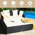 thumbnail image 4 of Gymax Rattan Patio Daybed Loveseat Sofa, Rattan, Steel, Beige, 4 of 10