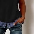thumbnail image 7 of CQONEPT Blouse Tops for Womens Button Patchwork Denim Sweatshirt Short Sleeved Top Summer Casual Tops Black XL, 7 of 7
