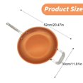 thumbnail image 3 of Copper Frying Pan Skillet With Ceramic Coating Oven Dishwasher Induction Skillet For All Stoves Brass, 3 of 7