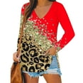 thumbnail image 2 of Pompotops Blouse Décontractée à Col en V Imprimé Floral Manches Longues T-Shirts Tuniques en Solde, 2 of 5