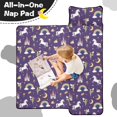 thumbnail image 4 of Princess and Castle Purple Pattern Teens Toddler Nap Mat with Pillow, Sleeping Mat Bag for Preschool Daycare 60"x20", 4 of 6