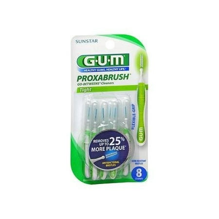 GUM Go-Betweens Proxabrush Refills Tight [414] 8 Each (Pack of 4), GUM Proxabrush System. Ideal for cleaning hard to reach spaces between teeth and around.., By Butler (Best Gum For Teeth)