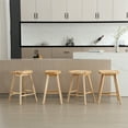 thumbnail image 2 of Guyou Backless Counter Stools Set of 4, 24 Inch Rustic Farmhouse Wooden Saddle Stools, Bar Stools for Kitchen Island Bar Bistro, Natural, 2 of 7