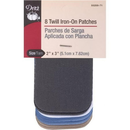 UPC: 0072879150179 | Dritz Iron-On Patches 2 X3 8/Pkg-Light Twill Assortment