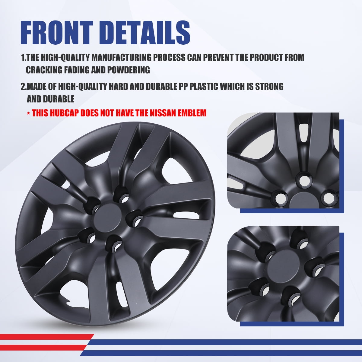 (4 Pack)16" Hubcaps Wheel Rims Cover For 2007-2012 Nissan Altima/2008-2009 Nissan Altima Coupe Compatible With Steel Wheels Bolt On Installation(16-Inch,BLACK MATTE)