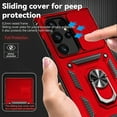 thumbnail image 2 of SOATUTO Armor Case for Samsung Galaxy S24 S24 Plus S24 Ultra with Slide Camera Cover & Rotated Magnetic Ring Kickstand, Shockproof Protection Phone Cover Case for Samsung Galaxy S24, Red, 2 of 5
