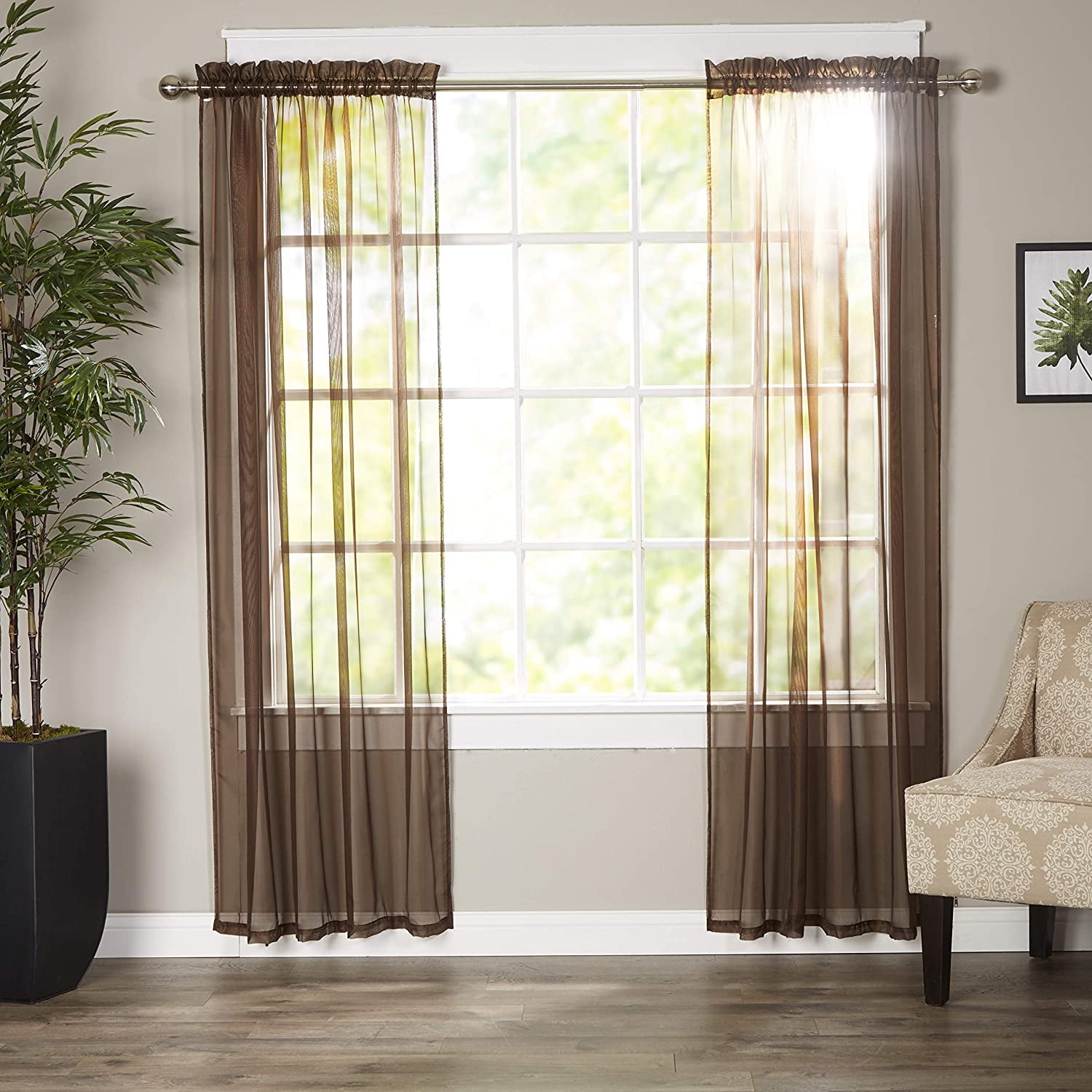 Pair of Window Curtains Panels Drapes For Home Decor Tulle Voile Sheer 60" x 84" 