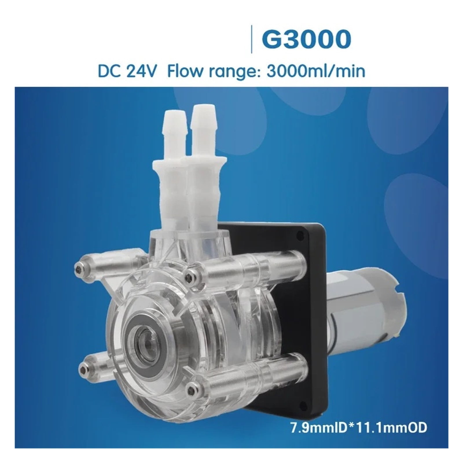 24V DC Peristaltic Pump 0.8GPH (3000ml/min) High Flow Self-Priming for Aquarium Auto Water Change & Lab Chemical Transfer ,Easy to Use - SILICONE TUBE_1