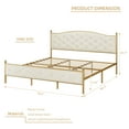 thumbnail image 7 of Platform Bed with Button Tufted Headboard, Velvet Upholstered Wood Slats Support Bed Frame, 7 of 7