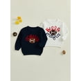 thumbnail image 3 of BemeyourBBs Baby Knit Sweaters Long Sleeve Round Neck Football Embroidery Pullover, 3 of 9