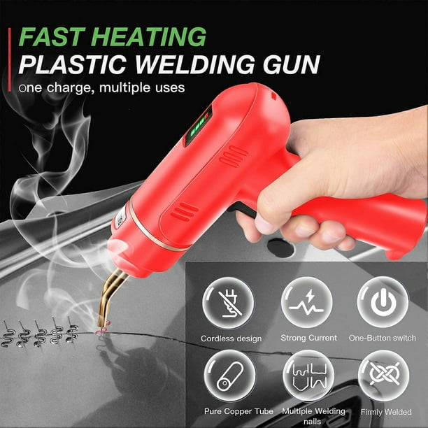 200W Cordless USB Rechargeable Plastic Welder,Plastic Welding Kit with 400PCS Hot Staples for Car Bumper Crack