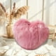 thumbnail image 4 of Almohada en forma de corazón, cojín de lana sintética, manta de pelo largo para un sofá de pelo, material de poliéster, decorativa, sin mudas, sin bolas, multicolor, 15,75x11,81 pulgadas, 4 of 6