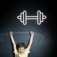 thumbnail image 5 of Lucunstar Letrero de neón para gimnasio, letreros de neón con forma de mancuerna, letrero de luces de neón blancas, pegatinas de pared para gimnasio, decoración de club de fitness, LED de neón como re, 5 of 5