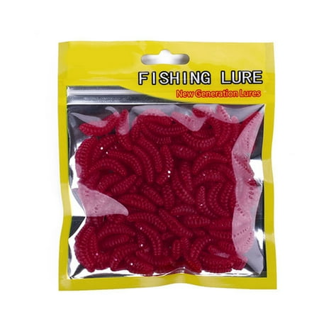 50pcs/bag 2cm Soft Bread Bug Bionic Artificial High Quality Grubs Trout Lures Plastic Hand Pole Bait Artificial Fishing Lures 4#