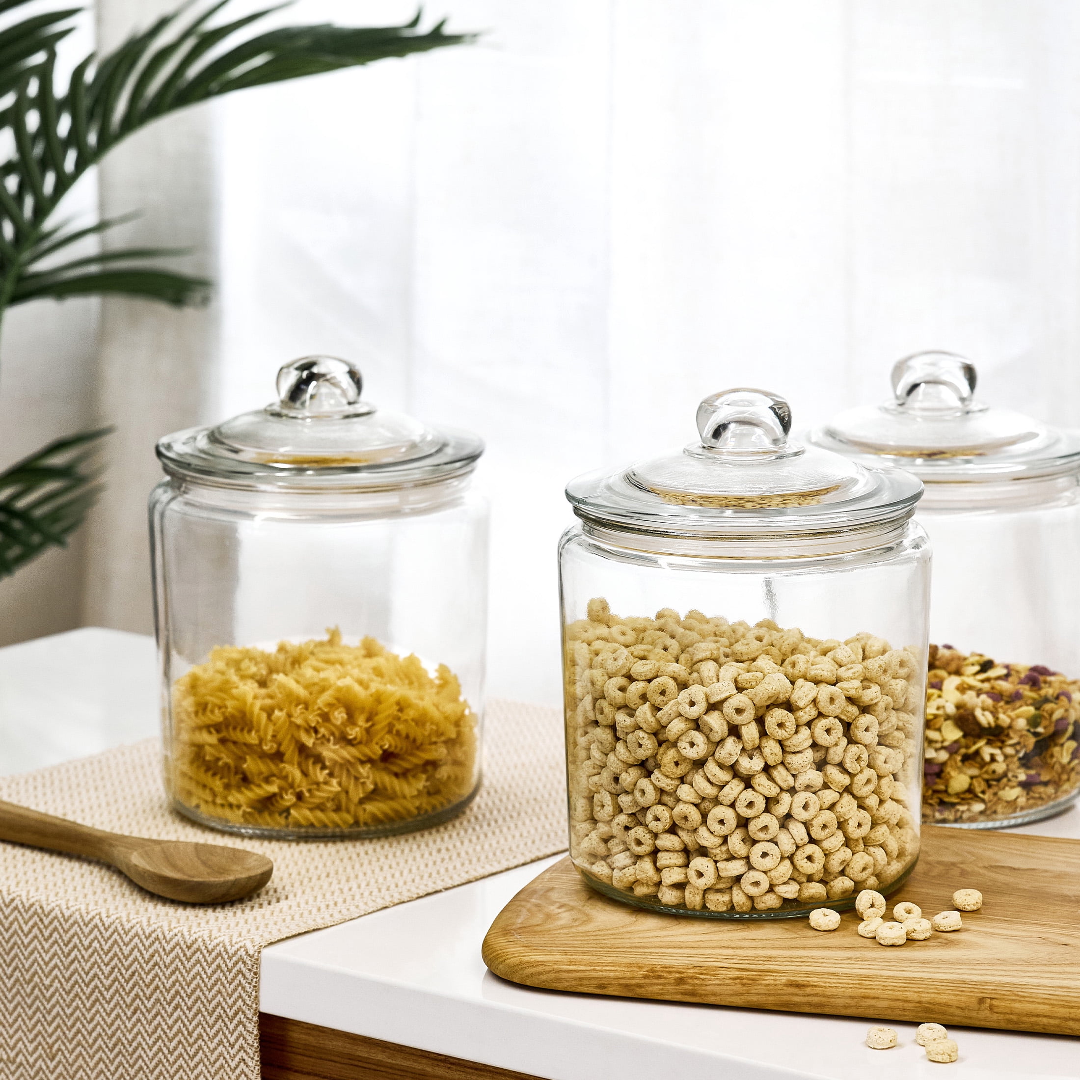 Mainstays Glass Cookie Jar Canister with Lid, 1 Gallon