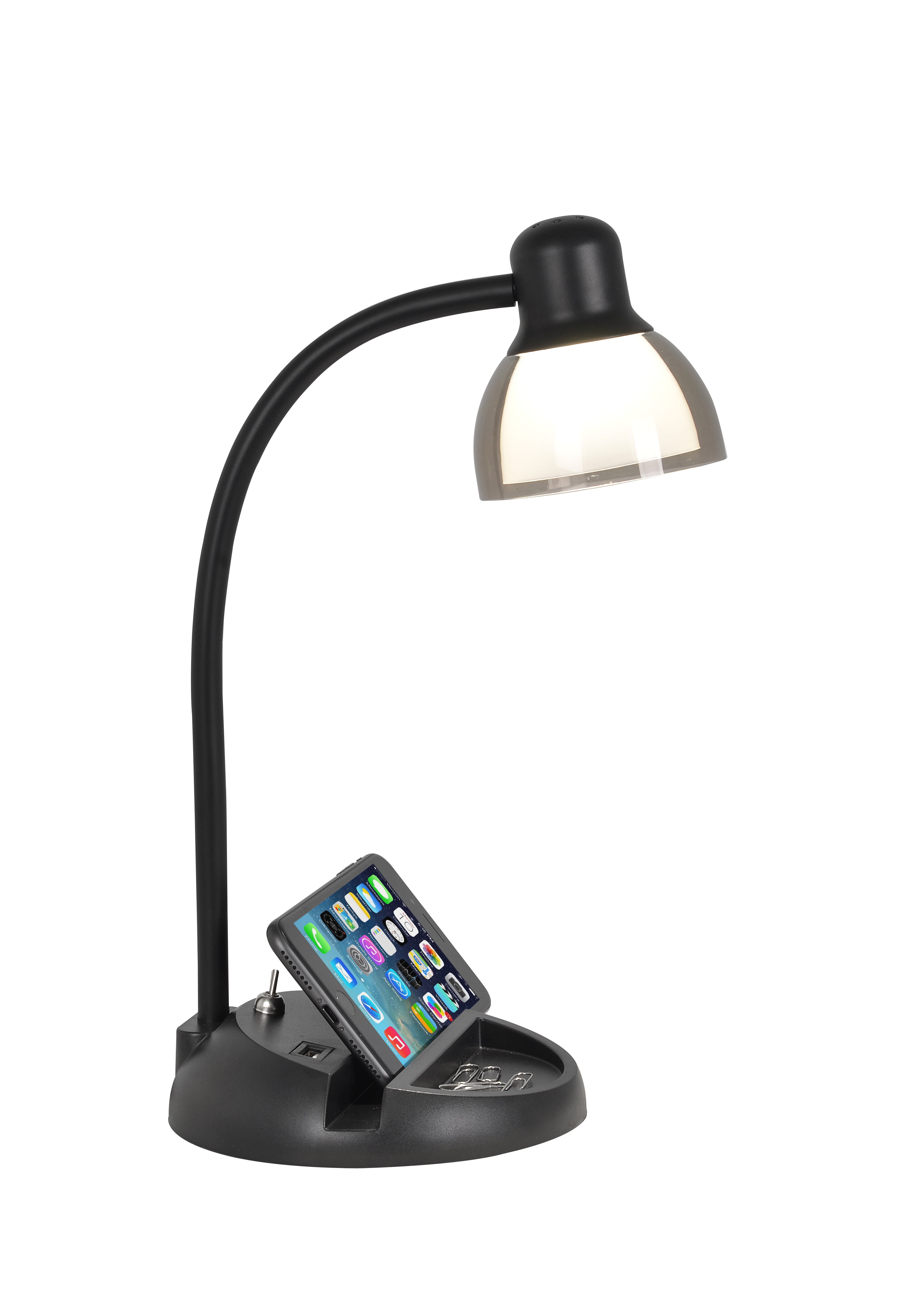 Mainstays LED Desk Lamp with USB Port and Storage Slots   Walmart 