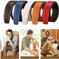 thumbnail image 3 of High-quality 3.7cm Trouser Jeans Belt Decor Replace Strap Durable Leather Belt Strap No Buckle Belt Waistband Genuine Leather BLUE, 3 of 8