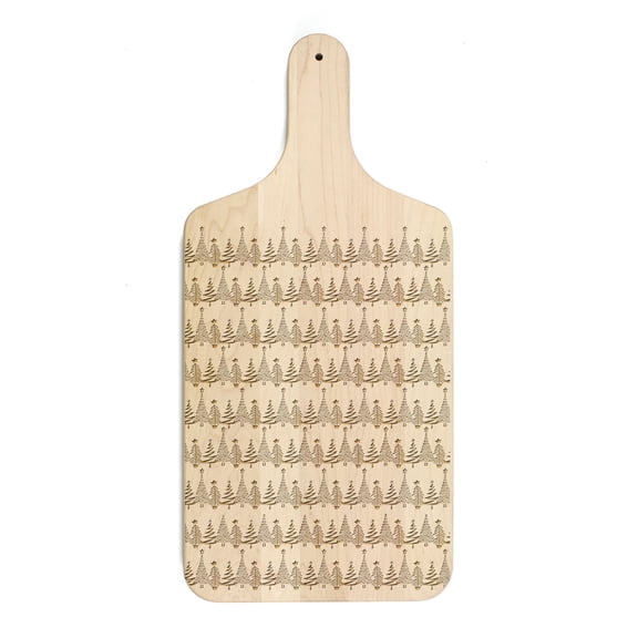 Creative Products Christmas Tree Pattern 8 x 17 Maple Paddle Cutting Board