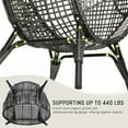 thumbnail image 4 of RADIATA Outdoor Indoor Boho Stationary Rattan Grey Egg Chair Patio Lounge Chair for Backyard Bedroom Max 440lbs, 4 of 9