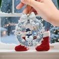 thumbnail image 5 of Christmas Wreath Hanging Decoration for Xmas Tree, 2D Acrylic Snowman Crafts for Winter Holiday Party Window Door Decor (A), 5 of 6