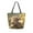 Cow Lying in Sunflowers, variant on Open Top Canvas Tote Bag with Zipper Reusable Shopping Bag 13.5x15" Roomy Carryall Seashells and Bows