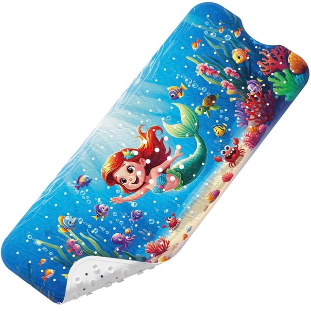 Tapete de baño para bebé Elisstaence 102 x 41 cm antideslizante con sirena